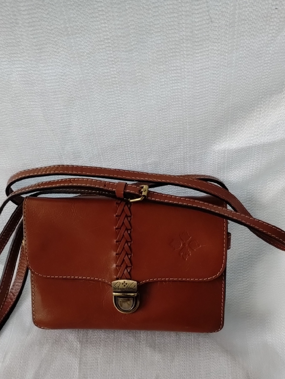 Patricia Nash Bianco Braided Leather Crossbody Bag Convertible Wristlet Bag